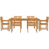  Vrtni set za objed 7 kom. 6-sjedala Smeđa Čvrsto drvo akacije 200 x 100 x 74 cm | shoptok.hr