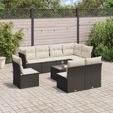  9-dijelni set vrtnih sofa s jastucima crni od poliratana | shoptok.hr