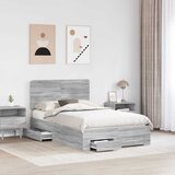  Krevetna konstrukcija s ladicama Siva Sonoma 120 x 190 cm 193 x 123 x 100 cm | shoptok.hr