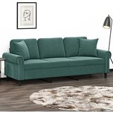  The Living Store Kavč trosed z okrasnimi blazinami temno zelen 180 cm žamet - Trosed, (21456521) | Shoptok.si