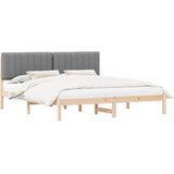  Krevetni okvir s tapiciranim uzglavljem Svijetlo siva Svjetlosiva 205.5 x 185.5 x 84.5 cm | shoptok.hr