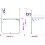 Viseći balkonski stol bijeli 60 x 64 x 83,5 cm plastični | shoptok.hr
