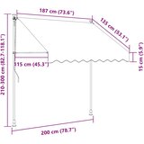 Tenda na ručno uvlačenje s LED svjetlom 200 cm narančasto-smeđa | shoptok.hr