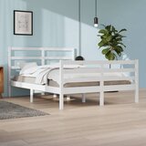 Maison Chic Posteljni okvir - Dvoposteljna postelja - Zakonska postelja bel iz trdne borovine 160x200 cm-J3034, (21767473) | Shoptok.si
