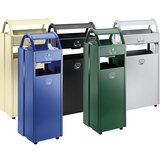 VAR Zbiralnik odpadkov s pepelnikom in streho za zaščito pred dežjem, prostornina 35 l, ŠxVxG 300 x 960 x 250 mm, slonokoščen RAL 1015 | Shoptok.si
