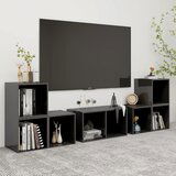 The Living Store Komplet TV omaric 6-delni visok sijaj siva iverna plošča - Komplet TV Omaric, (21374241) Cene