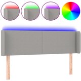 Maison Chic led posteljno vzglavje - vzglavna omarica - nočna omarica svetlo sivo 147x16x78/88 cm blago, (21710366) | Shoptok.si