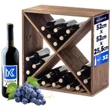 leseno stojalo za vino 32 steklenic, omarica za alkohol, polica za dnevno sobo 52 cm, (5000362697)