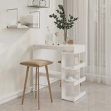  Barski stol sa stalkom za pohranu sjajni bijeli 100x50x101,5 cm | shoptok.hr