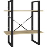 Ormarić za knjige s 2 razine boja hrasta 60 x 30 x 70 cm drveni | Shoptok.si