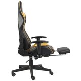 vidaXL Okretna igraća stolica s osloncem za noge zlatna PVC | shoptok.hr