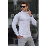 Madmext White Turtleneck Patterned Sweater 6825 Cene