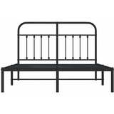  Metalni okvir za krevet s uzglavljem crni 140x190 cm | shoptok.hr