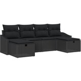 vidaXL set od 6 komada garden kauča s jastučićima crni poliratan | shoptok.hr