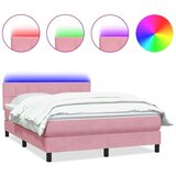  Box spring postelja z vzmetnico roza 140x210 cm žamet, (21791926) | Shoptok.si