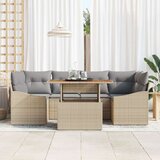  7-dijelni vrtni sofa set s jastucima bež poli ratan | shoptok.hr