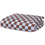 Svijetlo plava/smeđa navlaka za poplun za krevet za jednu osobu od pamučnog satena 140x200 cm Plu –