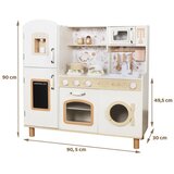Kinder Home Dječja drvena kuhinja – vintage model s elektroničkim pločama, svjetlima, zvukovima i sudoperom s tekućom vodom, 91 × 31 × 90 cm | shoptok.hr
