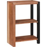 vidaXL Knjižna omara Rjava, Črna 80 x 30 x 110 cm Masiven les akacije | Shoptok.si