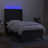 vidaXL Krevet box spring s madracem LED crni 90x190 cm od tkanine | shoptok.hr