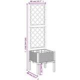  Vrtna sadilica s rešetkom plava siva 40 x 40 x 142 cm PP | Eponuda.com