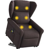 vidaXL Električni masažni naslanjač s funkcijo vstajanja temno rjav, (21824592) | Shoptok.si