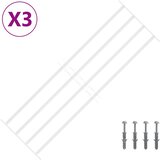  Sigurnosna rešetka za prozore s 4 poprečne šipke 3 kom. Bijela 93-174 cm | Shoptok.si