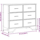  Komoda crna 91x35,5x74,5 cm od konstruiranog drva | shoptok.hr