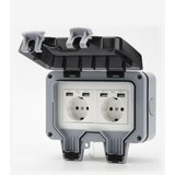 INF Vodoodporna vtičnica s stikalom za vklop, zaščito pred preklopom in 4 vrati USB Gray, (21275506) | Shoptok.si