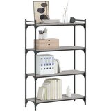 vidaXL Regal za knjige s 4 razine siva boja hrasta 80x30x120 cm drveni | shoptok.hr