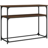 Maison Chic konzolna miza - miza ob steni rjav hrast 100x35,5x75 cm inženirski les, (21785878) Cene