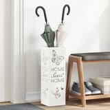 vidaXL Stojalo za dežnike Bela Kovina Srednje Dekorativni vložki | Shoptok.si