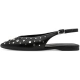 Tamaris Odprte balerinke črna / srebrna | Shoptok.si