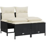  5-dijelna vrtna garnitura od poliratana s jastucima crna 204 x 55 x 70 cm | Shoptok.si