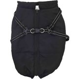 vidaXL Pasji plašč s pasom Nepremočljiv odsevni črn 3XL | Shoptok.si