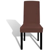  Ravne raztegljive prevleke za stole 6 kosov rjave, (20623231) | Shoptok.si