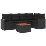  The Living Store Vrtna sedežna garnitura 6-delna z blazinami črna poli ratan - Vrtna Sedežna Garniture, (21462811) | Shoptok.si