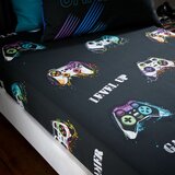 Catherine Lansfield Črna napenjalna enojna otroška rjuha 90x190 cm Game Over – | Shoptok.si