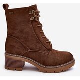 Boto Women's Low Heel Lace-up Brown Adinail Boots | ePonuda.com