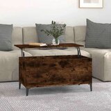 vidaXL Klubska mizica dimljeni hrast 90x44,5x45 cm inženirski les | Shoptok.si
