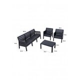 Hanah home baštenska garnitura lara mindersiz 3+1+1+S takim anthracite | ePonuda.com
