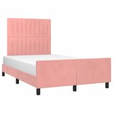  Okvir za krevet s uzglavljem ružičasti 120 x 200 cm baršunasti | shoptok.hr