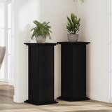vidaXL Stojalo za rastline Črni hrast 33x33x80 cm Obdelan les | Shoptok.si