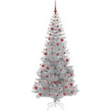 vidaXL Božično drevo med 300 LED z stojalom srebrna 210 cm PET | Shoptok.si