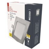  LED vgradno svetilo NEXXO, kvadratno, srebrno, 7W, nastavljiva CCT | Shoptok.si