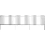  Vrtna ograda s ukrasnim kopljima čelična 5,1 x 1,2 m crna