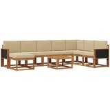  Set vanjskih sofa 9 kom. Prirodna i bež Poliester | shoptok.hr