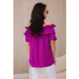 Kesi Włoski Spanish blouse with decorative ruffle dark purple | Eponuda.ba