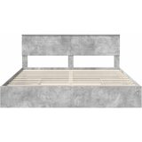 Krevet s od storage s uzglavljem Betonski sivi 200 x 200 cm | shoptok.hr