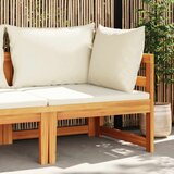  Kutna sofa s krem bijelim jastucima masivno bagremovo drvo | Eponuda.com